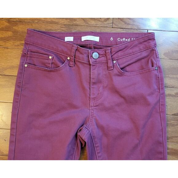 Lauren Conrad LC Jeans Womens 6 Pink Cuffed Skinny Stretch Ankle Mid Rise 28x26 - Picture 1 of 14